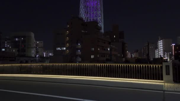 Tokyo Sky Tree Vista Noturna — Vídeo de Stock