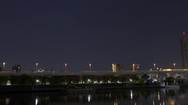 Tokyo Sky Tree Vista Notturna — Video Stock