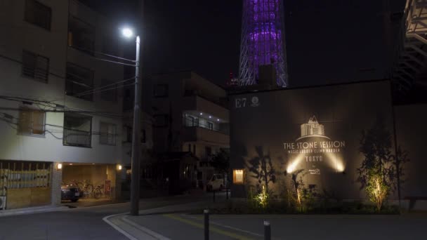 Tokyo Gökyüzü Ağacı Gece Görünümü — Stok video