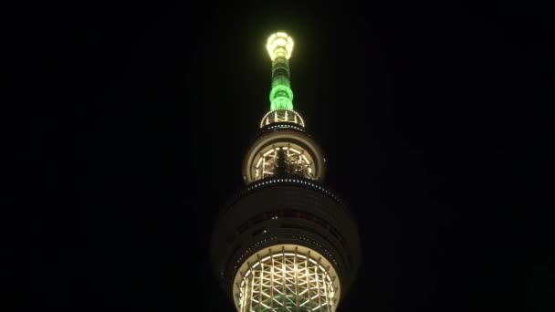 Nachtsicht Auf Den Tokyo Sky Tree — Stockvideo