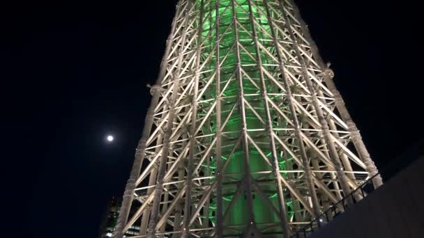 Tokyo Sky Tree Vista Nocturna — Vídeos de Stock