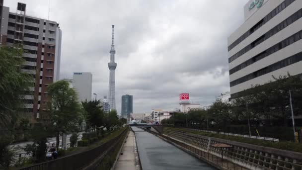 Tokyo Sky Tree Krajobraz — Wideo stockowe