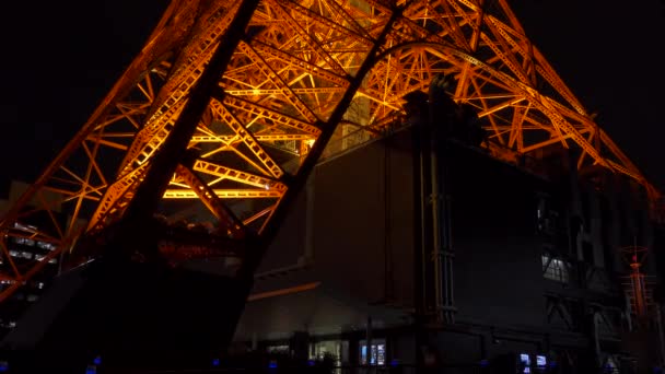 Tokio Toren Japan Nachtzicht — Stockvideo