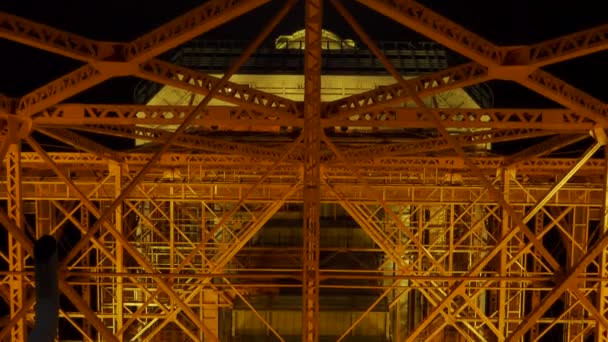 Tokyo Tower Japán Éjszakai Nézet — Stock videók