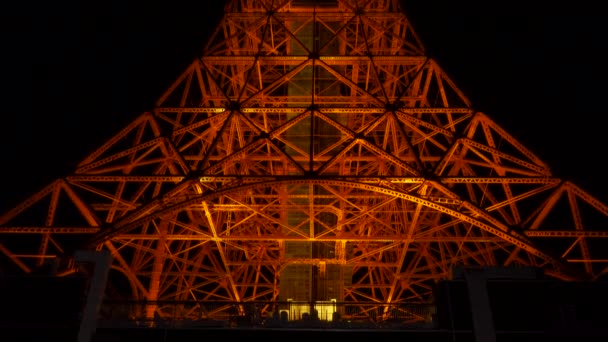 Tokyo Tower Vista Nocturna Japón — Vídeos de Stock