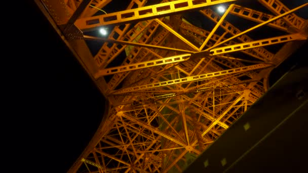 Токийская Башня Ночной Вид Японии — стоковое видео