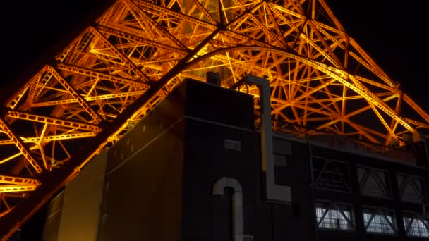 Tokyo Tower Vista Nocturna Japón — Vídeos de Stock