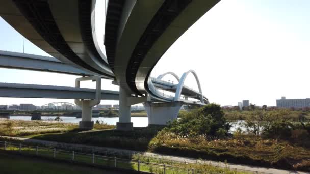 Γέφυρα Στην Ιαπωνία Τόκιο Τοπίο — Αρχείο Βίντεο