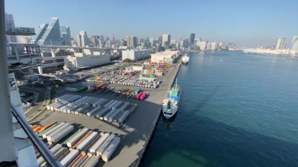 Tokyo Rainbow Bridge Landskap — Stockvideo