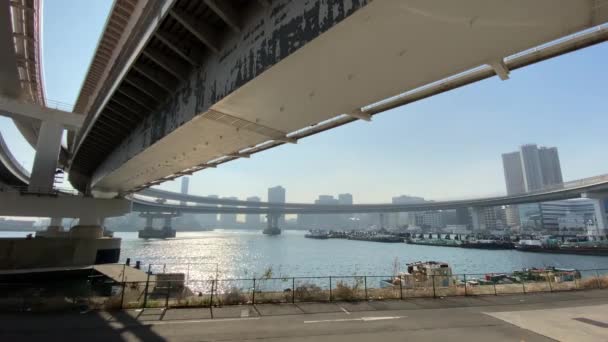 Τόκιο Rainbow Γέφυρα Τοπίο — Αρχείο Βίντεο