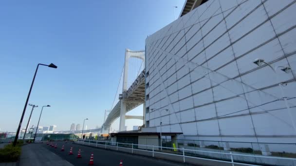 Landschaft Der Regenbogenbrücke Tokio — Stockvideo