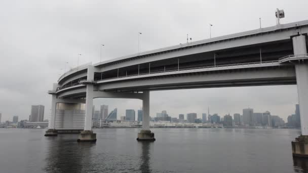 Landschaft Der Regenbogenbrücke Tokio — Stockvideo