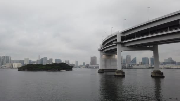 Tokio Rainbow Bridge Landschap — Stockvideo