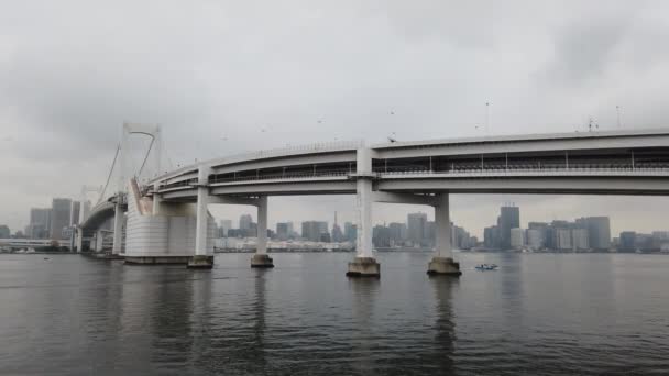 Tokyo Rainbow Bridge Landskap — Stockvideo