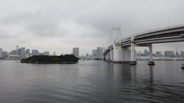 Tokyo Rainbow Bridge Landskap — Stockvideo