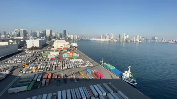 Tokyo Rainbow Bridge Landskap — Stockvideo