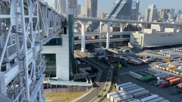 Tokyo Rainbow Bridge Landskap — Stockvideo