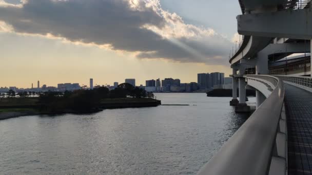 Tokyo Rainbow Bridge Promenade — Vídeos de Stock