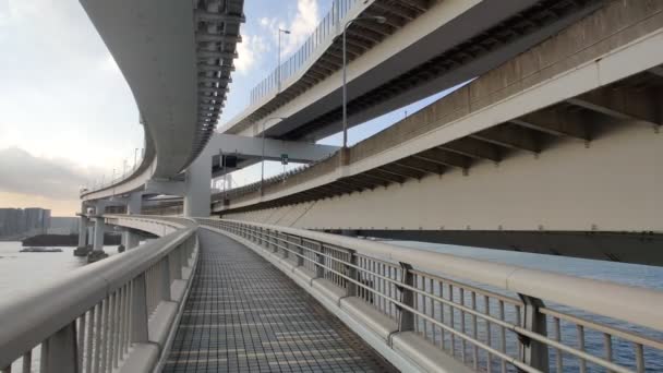 Tokyo Rainbow Bridge Promenade — Vídeos de Stock