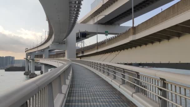 Tokyo Rainbow Bridge Promenade — Vídeos de Stock