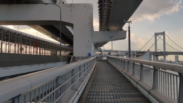 Tokyo Rainbow Bridge Promenade — Vídeos de Stock