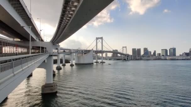 Tokiói Szivárvány Híd Sétány — Stock videók