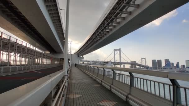 Ponte Arco Íris Tóquio Promenade — Vídeo de Stock