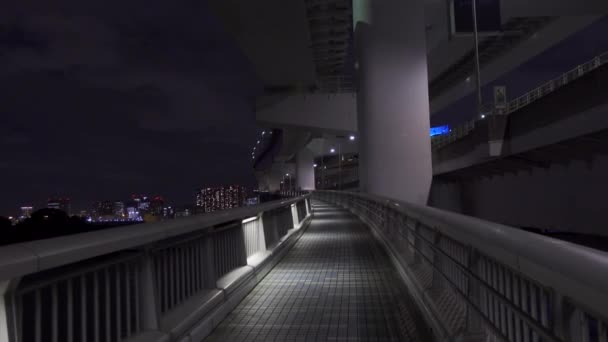 Ponte Dell Arcobaleno Giappone Tokyo Night View — Video Stock