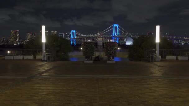 Tęczowy Most Japonii Tokyo Night View — Wideo stockowe