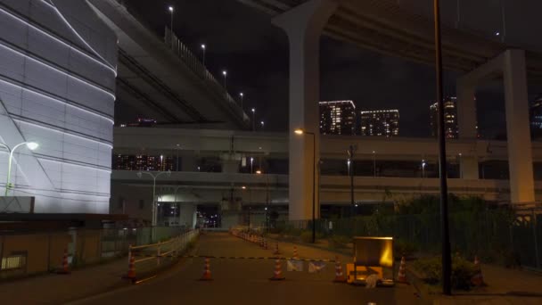 Puente Arco Iris Japón Vista Nocturna Tokio — Vídeos de Stock