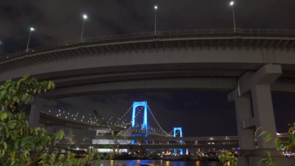 Regenboogbrug Japan Tokyo Night View — Stockvideo