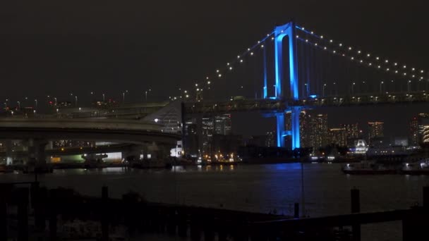 Pont Arc Ciel Japon Tokyo Night View — Video
