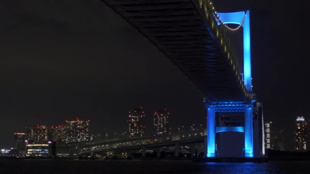 Regenboogbrug Japan Tokyo Night View — Stockvideo