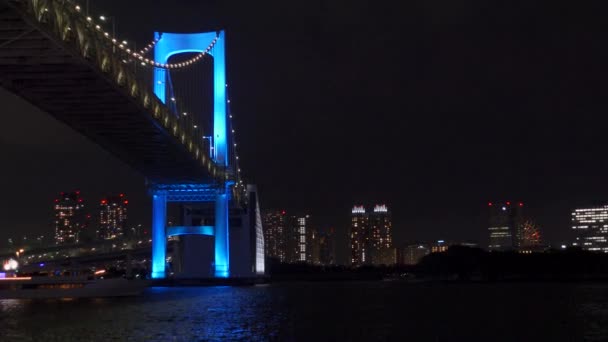 Pont Arc Ciel Japon Tokyo Night View — Video