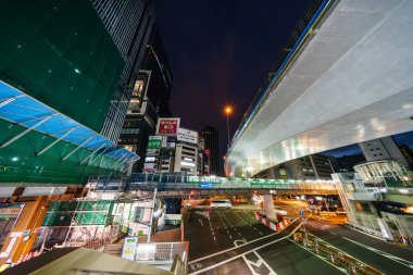Shibuya Japonya 'da, Tokyo Gece Manzarası
