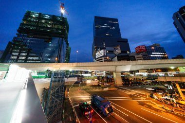 Shibuya Japonya 'da, Tokyo Gece Manzarası