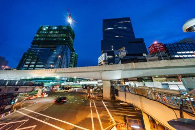 Shibuya Japonya 'da, Tokyo Gece Manzarası