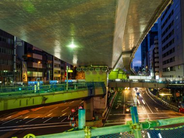 Shibuya Japonya 'da, Tokyo Gece Manzarası