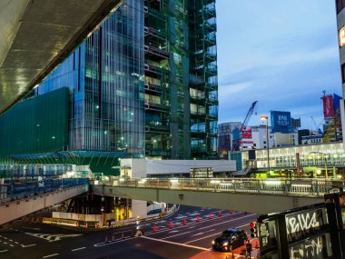 Shibuya Japonya 'da, Tokyo Gece Manzarası