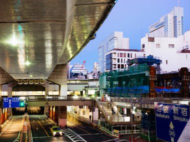Shibuya Japonya 'da, Tokyo Gece Manzarası