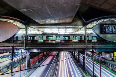 Shibuya Japonya 'da, Tokyo Gece Manzarası