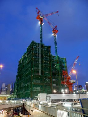Shibuya Japonya 'da, Tokyo Gece Manzarası