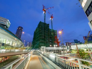 Shibuya Japonya 'da, Tokyo Gece Manzarası