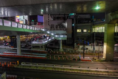 Shibuya Japonya 'da, Tokyo Gece Manzarası