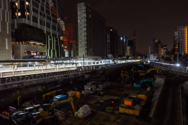 Shibuya Japonya 'da, Tokyo Gece Manzarası