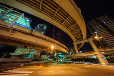 Japonya Tokyo Kavşağı Gece Görünümü
