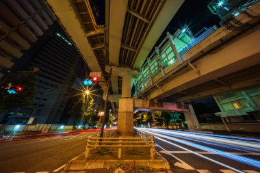 Japonya Tokyo Kavşağı Gece Görünümü