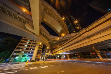 Japonya Tokyo Kavşağı Gece Görünümü