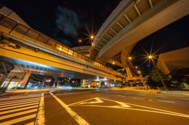 Japonya Tokyo Kavşağı Gece Görünümü