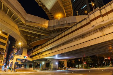 Japonya Tokyo Kavşağı Gece Görünümü